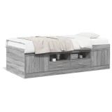 Cumpara ieftin Pat de zi cu sertare fara saltea, gri sonoma, 90x190 cm