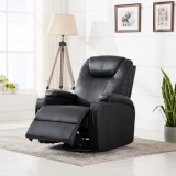 VidaXL Fotoliu electric rabatabil de masaj, piele artificială, negru
