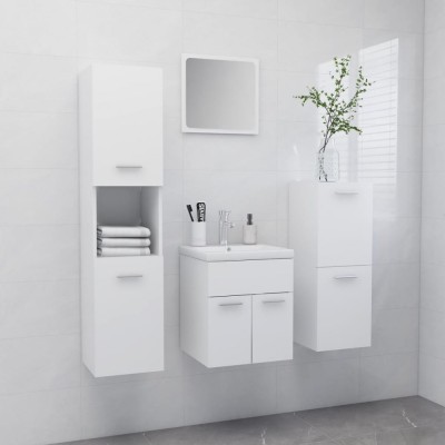 vidaXL Set mobilier de baie, alb, lemn prelucrat 3071351 foto