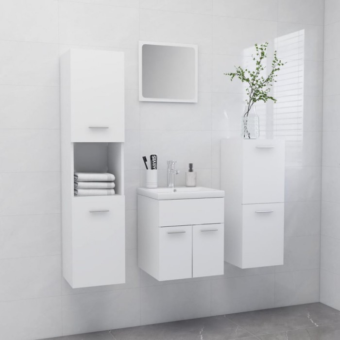 vidaXL Set mobilier de baie, alb, lemn prelucrat 3071351