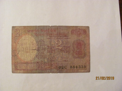 CY - 2 rupees rupii 1985 India foto