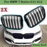 Grile BMW Seria 7 G11 G12 Negru Lucios Duble M Performance. Compatibil 725d 730d 730i 740d 740e 750d 750i M760LiX
