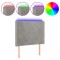 Tablie de pat cu LED, gri deschis, 103x16x118/128 cm, catifea
