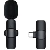 Microfon lavaliera, Plug and Play, negru, pentru dispozitive cu port USB C, sunet clar