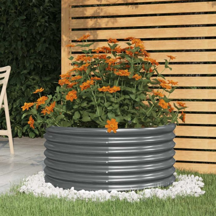 vidaXL Jardinieră antracit 80x80x36 cm oțel galvanizat 318856
