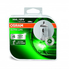 Becuri auto H4 12V 60/55W P43t, Set 2 becuri Osram H4 UltraLife 64193ULT-HCB Kft Auto