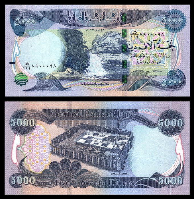 IRAK █ bancnota █ 5000 Dinars █ 2023 █ P-100c █ UNC █ necirculata