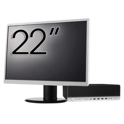 Pachet Calculator Second Hand HP ProDesk 800 G3 SFF, Intel Core i5-7500 3.40 - 3.80GHz, 16GB DDR4, 500GB SSD + 1TB HDD, DVD-ROM + Monitor 22&amp;amp;quot; New foto