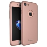 Husa IPAKY (fata + spate + geam sticla) IPAKY pt Apple iPhone 7 Plus, rose gold