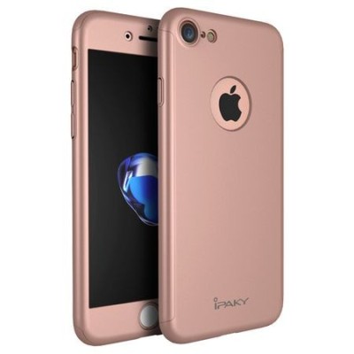 Husa IPAKY (fata + spate + geam sticla) IPAKY pt Apple iPhone 7 Plus, rose gold foto