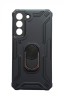 Husa telefon compatibila cu Samsung Galaxy S22, Powerful, Inel si placuta metalica, HT93, Negru, Silicon, Carcasa
