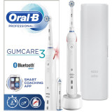 Periuta de dinti electrica Oral-B Professional Gum Care 3 pentru dinti sensibili, Smart Coaching, 3 moduri, 2 capete, trusa de calatorie, alb