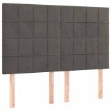 Cumpara ieftin Tablii de pat, 4 buc, gri inchis, 72x5x78/88 cm, catifea