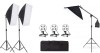 Kit de 3 softboxuri cu macara, soclu de 4 becuri, 3 trepiezi reglabili 200 cm, fara becuri, geanta de transport inclusa, Dactylion