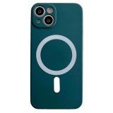 Husa magsafe pentru apple iphone 14, silicon, protectie pentru camera, magnetica, incarcare wireless, flippy, verde