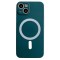 Husa magsafe pentru apple iphone 12 pro, silicon, protectie pentru camera, magnetica, incarcare wireless, flippy, verde