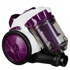 Aspirator fara sac Hausberg HB-2010MV, 700 W, capacitate 3 L, ciclonic, aspirare uscata, filtru HEPA, Alb-Mov foto