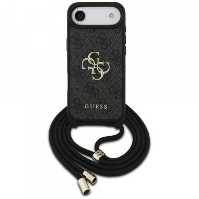 Husa pentru Apple iPhone 17 Air, Guess, Crossbody Cord 4G Big Log, Neagra foto