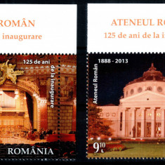 Romania 2013, LP 1968, Ateneul Roman - 125, seria tab A sus, MNH! LP 16,90 lei