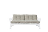 Canapea Extensibila 2 locuri, stofa si cadru lemn de pin, Step White Linen, l178xA75xH57 cm