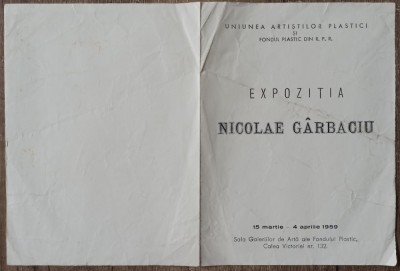 Expozitia Nicolae Garbaciu 1959 foto