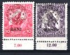 Romania 1919 - EMISIUNEA CLUJ. 2 TIMBRE EROARE SPRATIPAR DEPLASAT, P16, Nestampilat