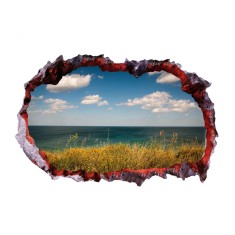 Sticker decorativ, gaura in perete 3D, Ocean, 85 cm, 163STK-1