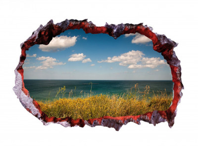 Sticker decorativ, gaura in perete 3D, Ocean, 85 cm, 163STK-1 foto