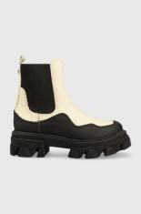 Steve Madden ghete chelsea de piele Merilyn femei, culoarea bej, cu platforma