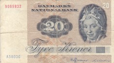 DANEMARCA 20 kroner 1972 VF!!!