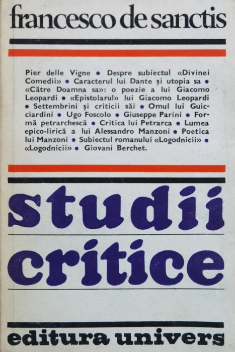 Studii Critice - Francesco De Sanctis , X116