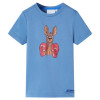 Tricou pentru copii cu m&acirc;neci scurte, albastru mediu, 116, vidaXL
