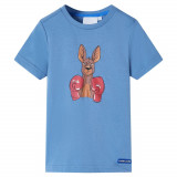 Tricou pentru copii cu m&acirc;neci scurte, albastru mediu, 116