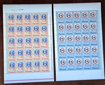 TIMBRE ROMANIA L.P.1460 Ziua mărcii poștale rom&amp;acirc;nești -Set 2 coli -MNH foto