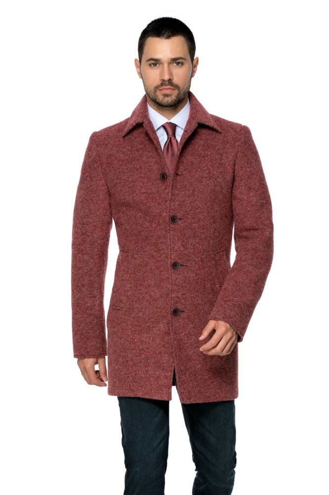 Palton barbati grena din lana cotta B161 | Okazii.ro