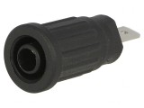 Soclu banană 4mm negru 24A 1kV 34mm