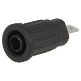 Soclu banană 4mm negru 24A 1kV 34mm