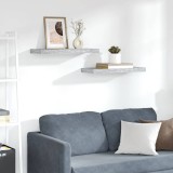 VidaXL Rafturi perete suspendate, 2 buc., gri beton 60x23,5x3,8 cm MDF 326598