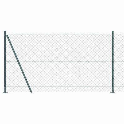 vidaXL &amp;Icirc;mprejmuire din plasă cu st&amp;acirc;lpi Verde 1.2 x 10 m Oțel 3351230 foto