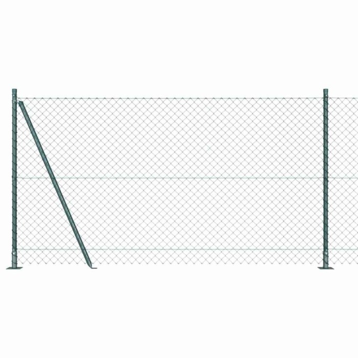 vidaXL &Icirc;mprejmuire din plasă cu st&acirc;lpi Verde 1.2 x 10 m Oțel 3351230