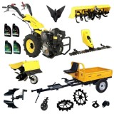 ProGARDEN Pachet Campo U12E Motocultor 12CP + RM500C Remorca 500Kg + BC120M Bara cosire + 3xPlug + FT90 Freza tractata + 2xRoti metalice RM47 + 2xCupl