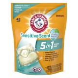 Detergent Rufe, Arm &amp;amp; Hammer, Power Packs, 5-in-1, Sensitive Scent, Curatare Eficienta cu Bicarbonat de Sodiu, Hipoalergenic, 42 buc