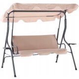 Leagan balansoar gradina Sersimo Cancun, 3 locuri, 220kg, bej inchis Household NewTrend