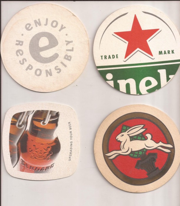 N13 - Lot 10 bucati - suport pentru bere din carton / coaster