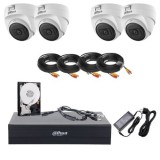 Kit supraveghere video Dahua interior, 4 camere 2MP, DVR WizSense, HDD 500GB