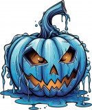 Cumpara ieftin Sticker decorativ, Halloween, Dovleac, Albastru, 71 cm, 8588ST-7, Oem