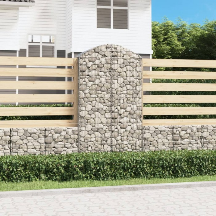 vidaXL Coș gabion arcuit, 100x50x180/200 cm, fier galvanizat 153439