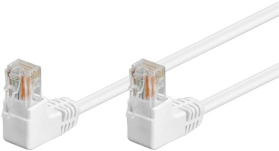 Cablu Patch CAT5e 2x RJ45 90 UTP 0.5m alb pentru Conectare retea 96069 Goobay foto