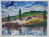 Tablou Nicolcea Spineni - Vedere peste Sena, Ulei pe Carton, 34x45 cm