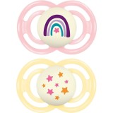 MAM Perfect Night 16+ months suzetă Pink/ Yellow 2 buc